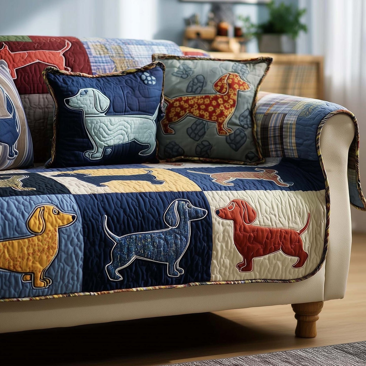 Sausage Dogs Quilted Sofa Cover GFTOMA8185