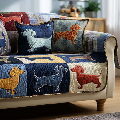 Sausage Dogs Quilted Sofa Cover GFTOMA8185