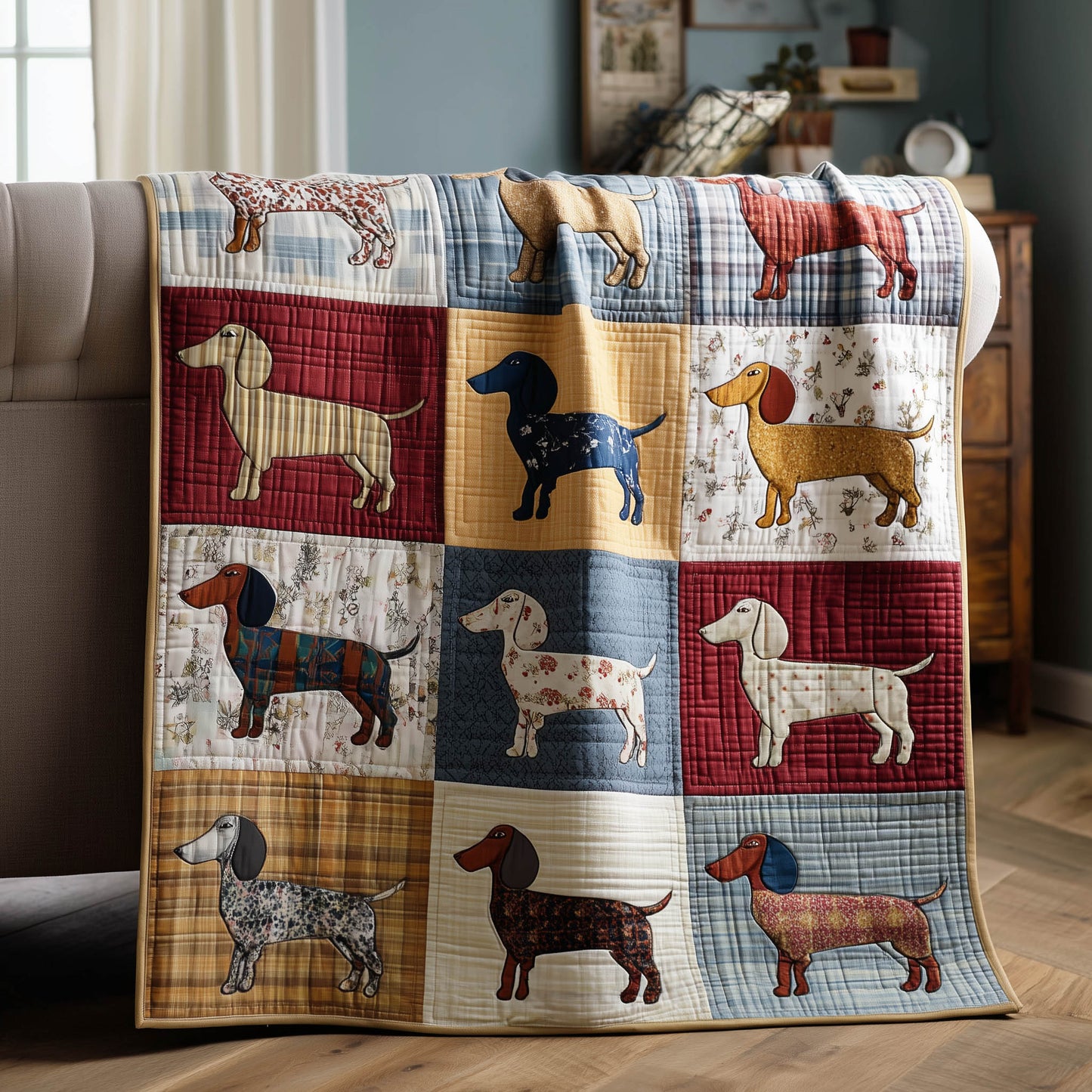 Sausage Dogs Quilted Blanket GFTOMA8217