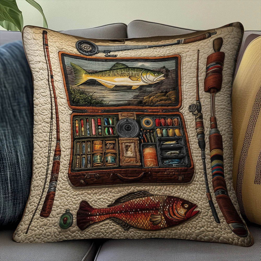 Fishing Delights Quilted Pillow Case GFTOMA8235
