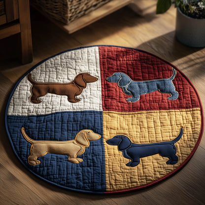 Sausage Dogs Quilted Round Mat GFTOMA8249