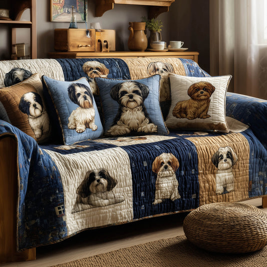 Shih Tzu Quilted Sofa Cover GFTOMA8259
