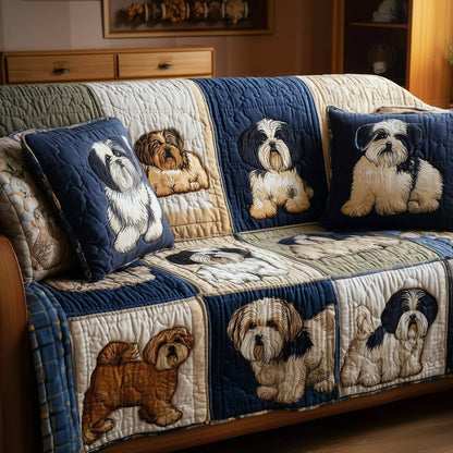 Shih Tzu Quilted Sofa Cover GFTOMA8260