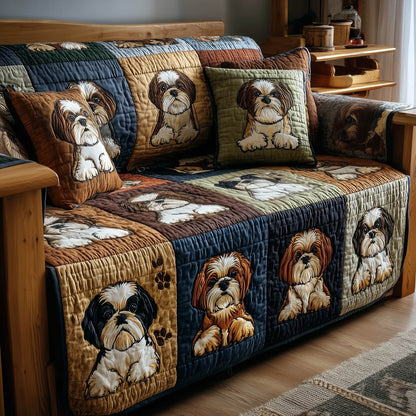 Shih Tzu Quilted Sofa Cover GFTOMA8261