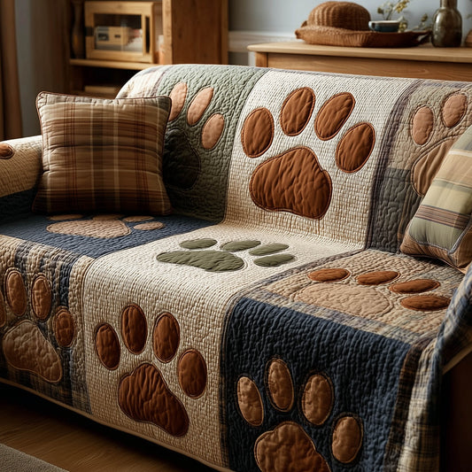 Paw Path Quilted Sofa Cover GFTOMA8262