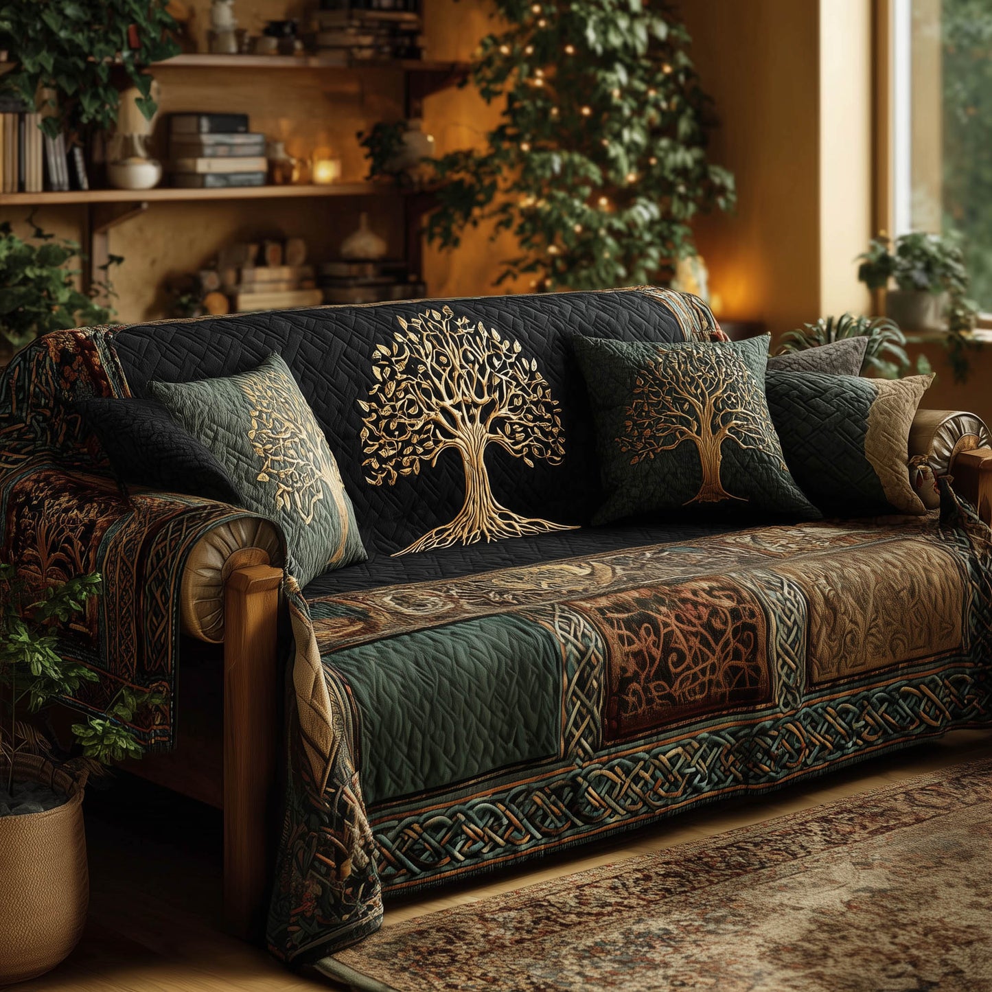 Celestial Tree Quilted Sofa Cover GFTOMA8264