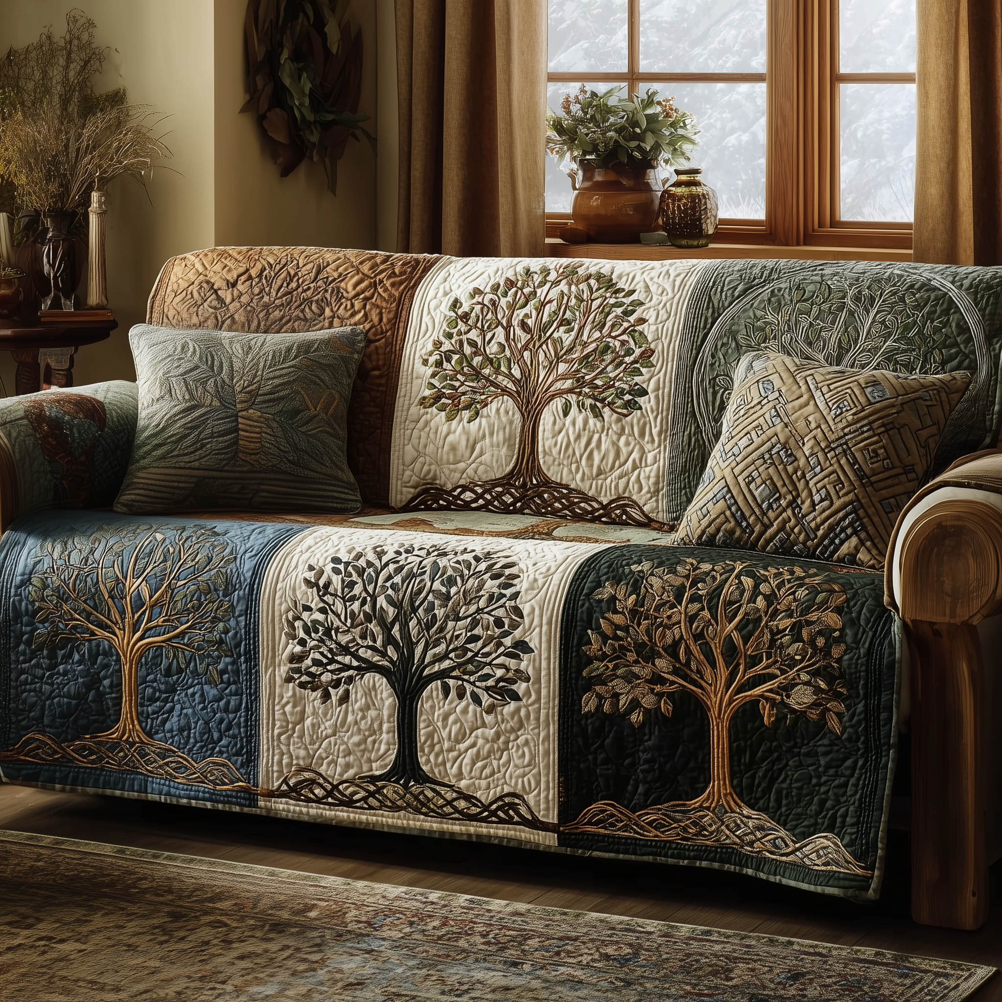 Celestial Tree Quilted Sofa Cover GFTOMA8265 – Patchique Store