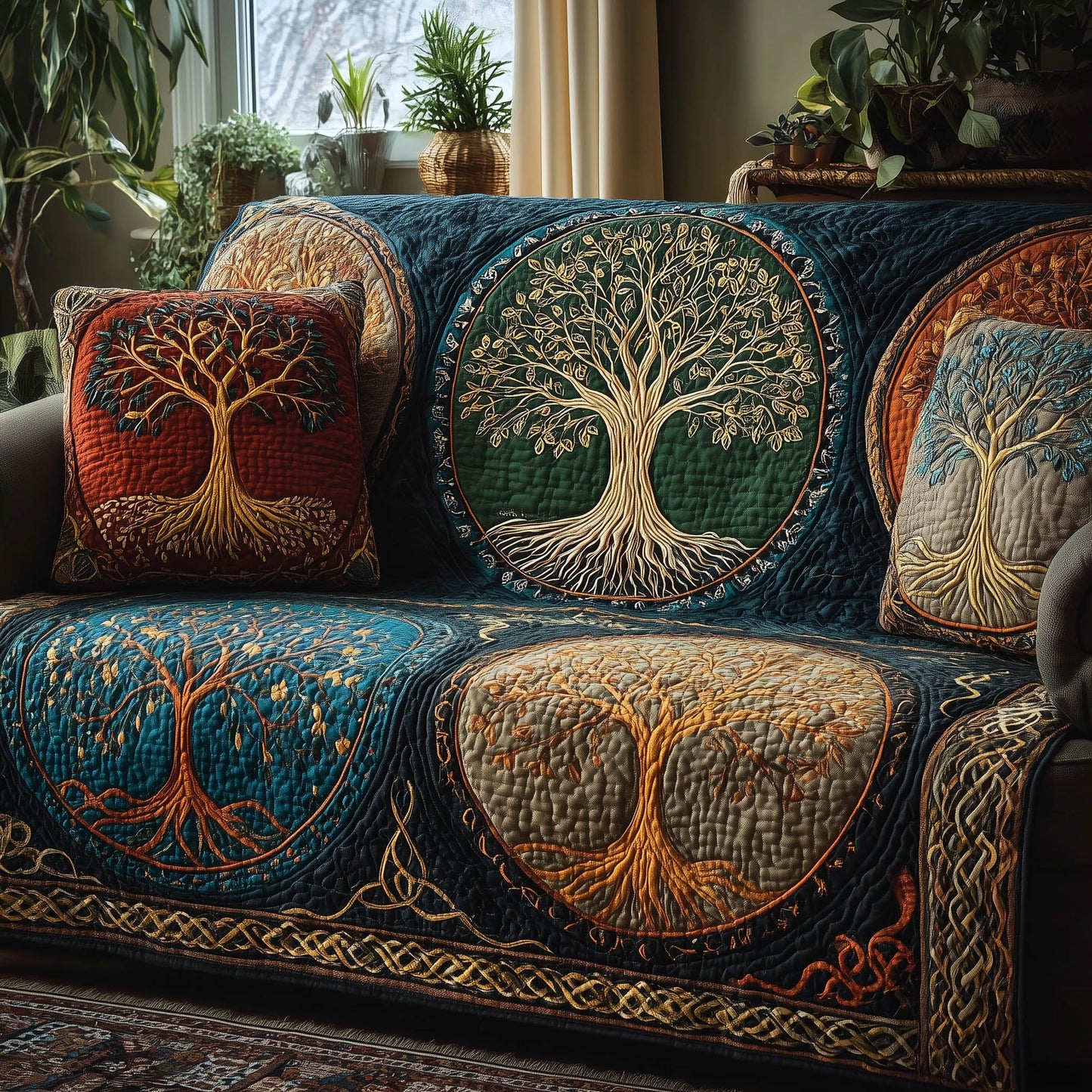 Eternal Roots Quilted Sofa Cover GFTOMA8270