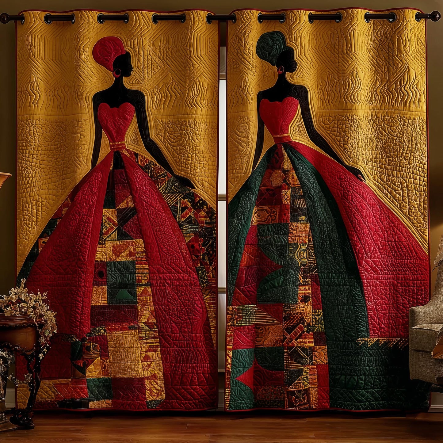 African Sunlight Quilted Curtains GFTOMA8291