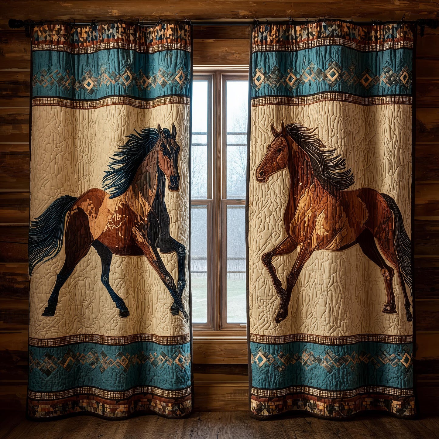 Horse Quilted Curtains GFTOMA8297