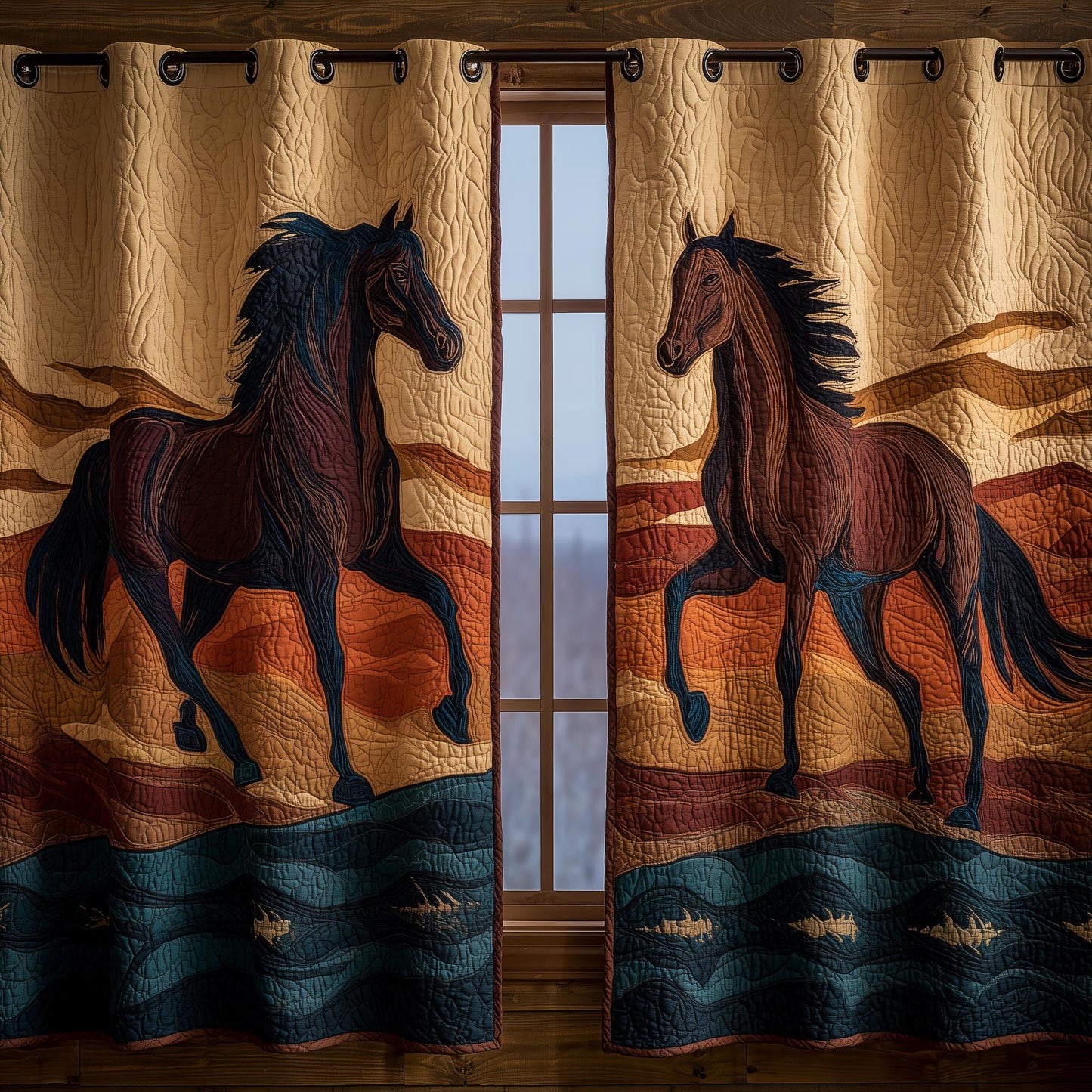 Horse Quilted Curtains GFTOMA8300