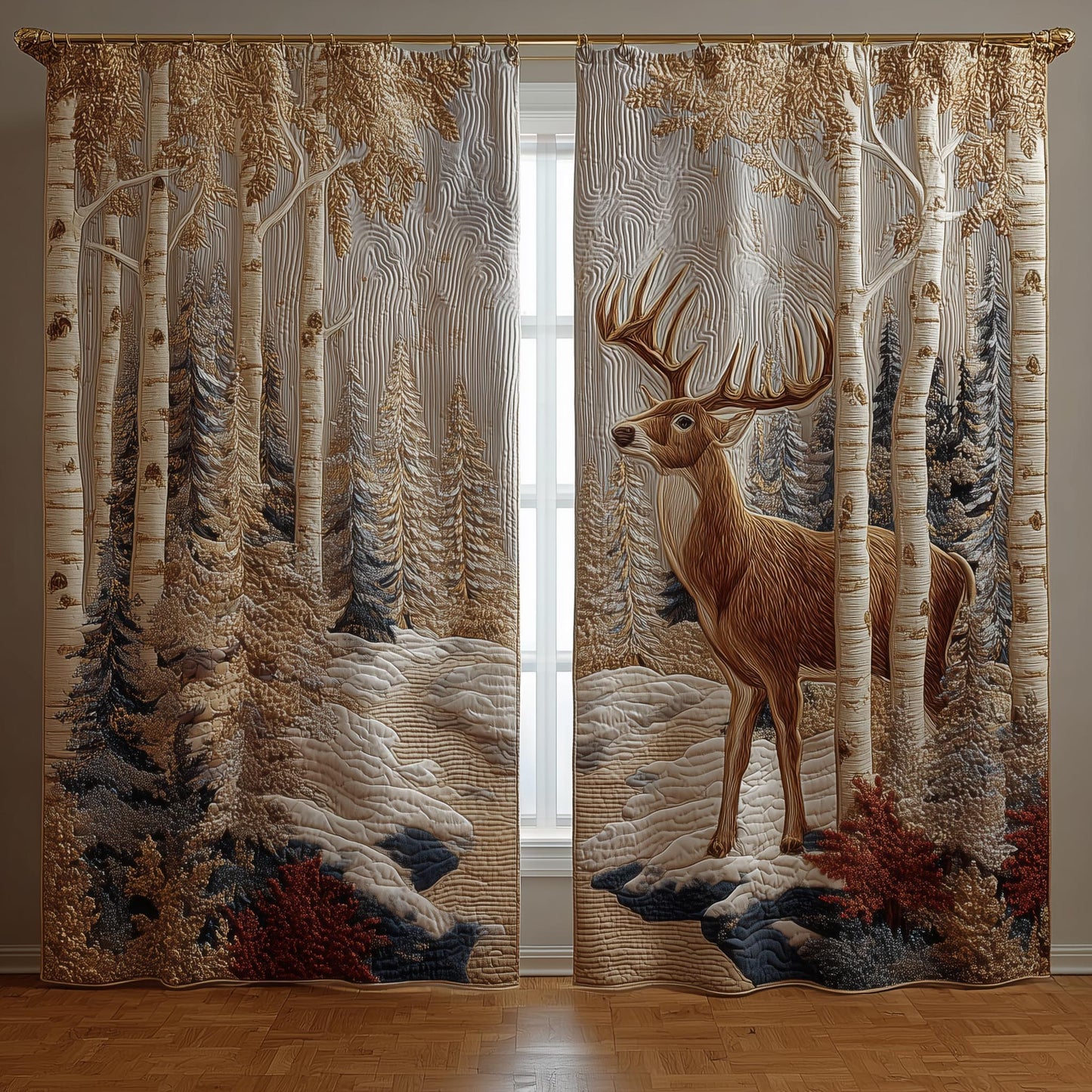 Deer Quilted Curtains GFTOMA8304