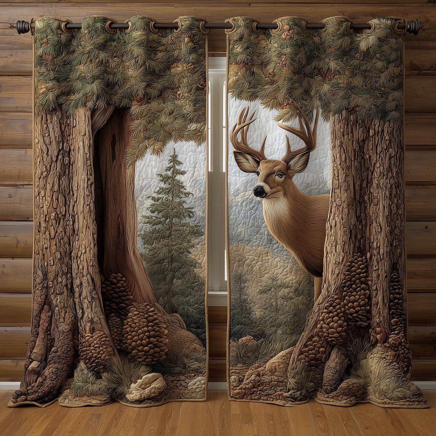 Deer Quilted Curtains GFTOMA8307