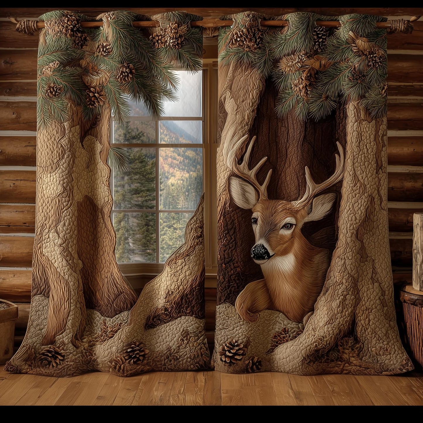Deer Quilted Curtains GFTOMA8308