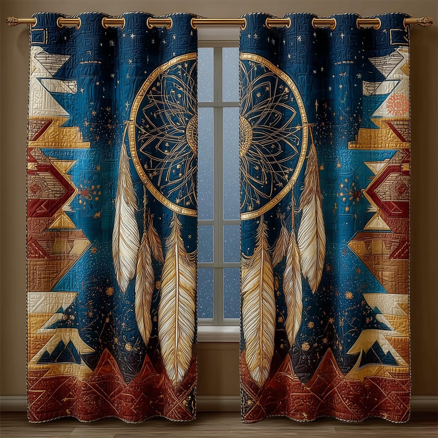 Tribal Soul Dreamcatcher Quilted Curtains GFTOMA8362