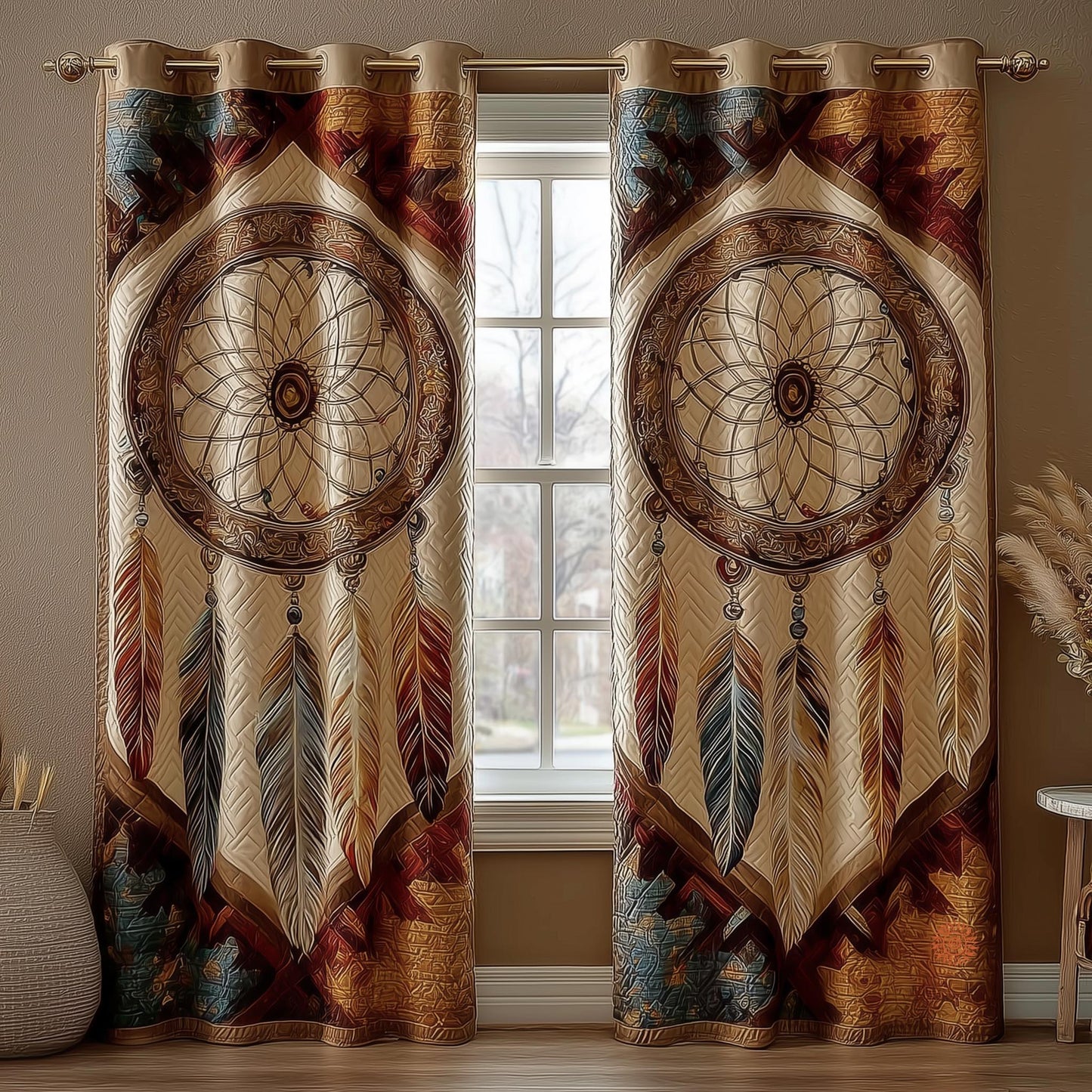 Tribal Soul Dreamcatcher Quilted Curtains GFTOMA8363