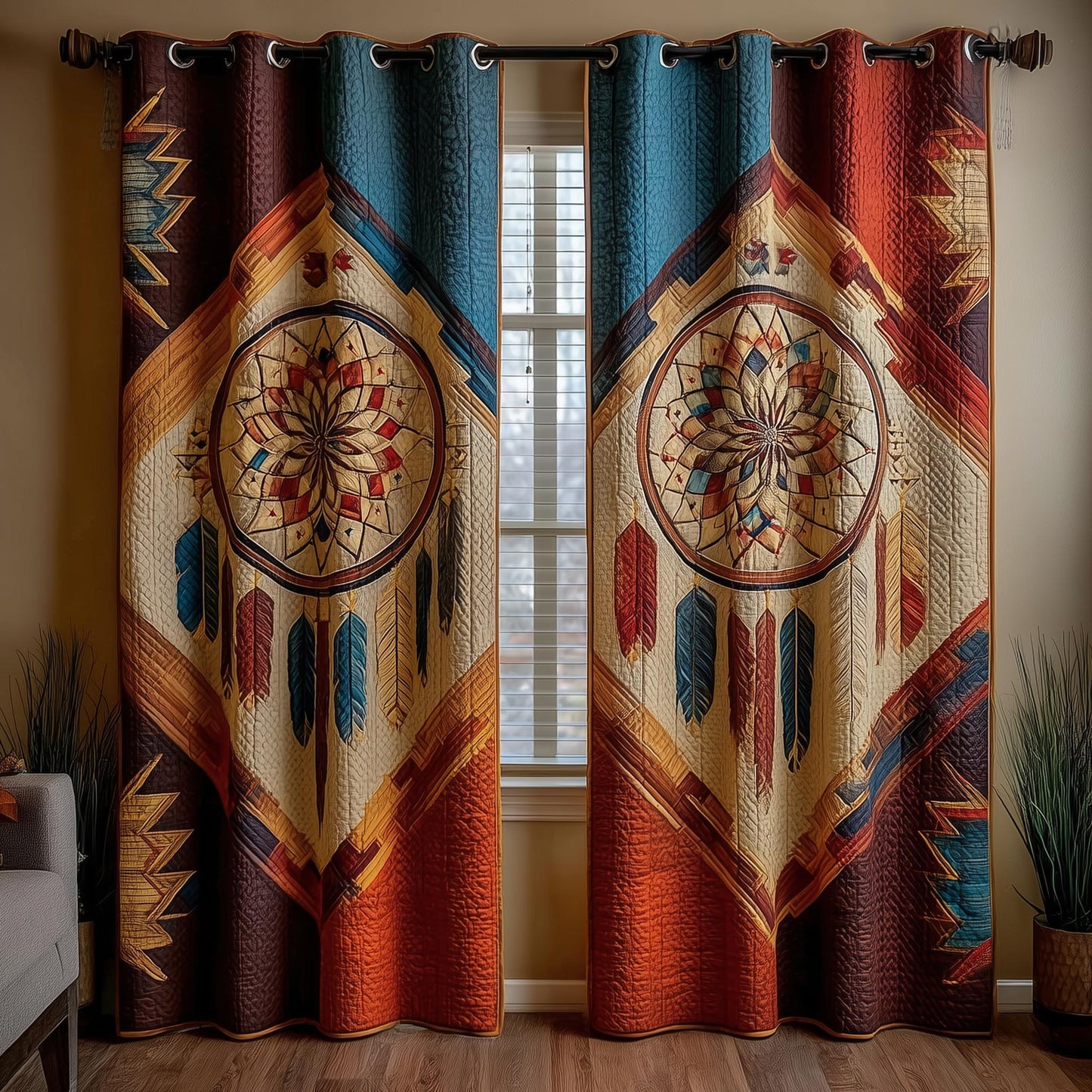Tribal Soul Dreamcatcher Quilted Curtains GFTOMA8366