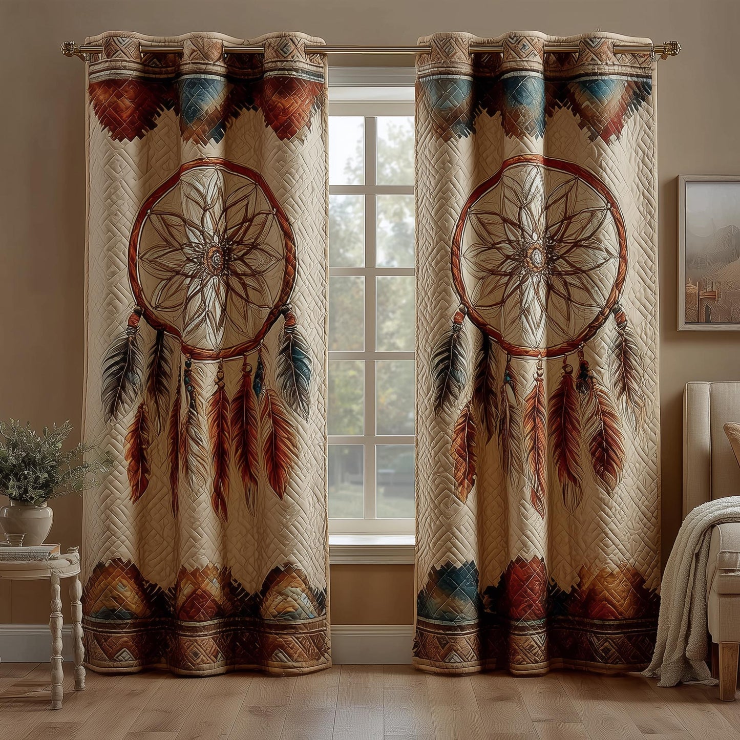 Tribal Soul Dreamcatcher Quilted Curtains GFTOMA8368
