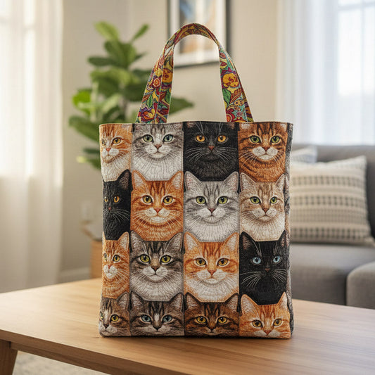 Cat Purrs Quilted Tote Bag GFTOMA8385