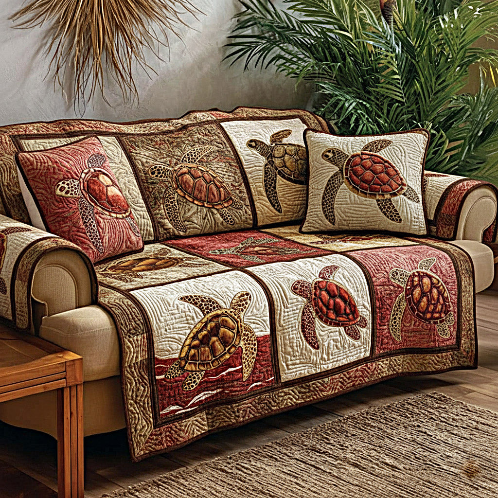 Turtle Tide Quilted Sofa Cover GFTOMA8389