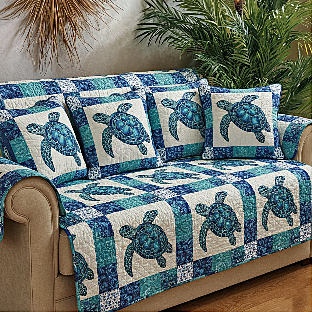 Turtle Tide Quilted Sofa Cover GFTOMA8390