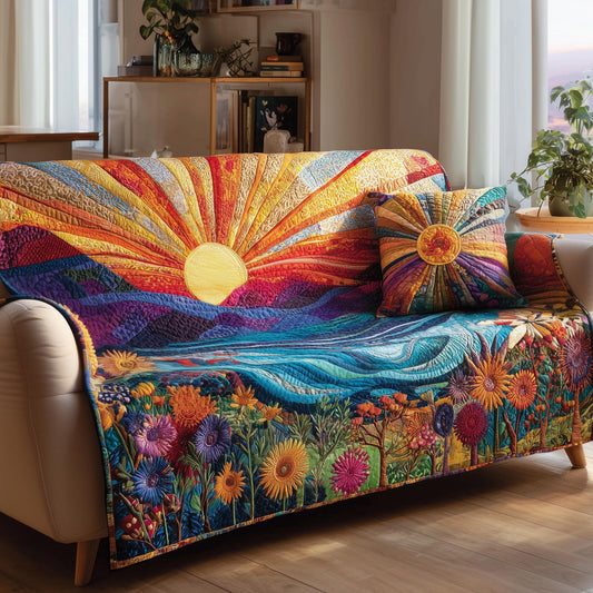 Golden Horizon Quilted Sofa Cover GFTOMA8402