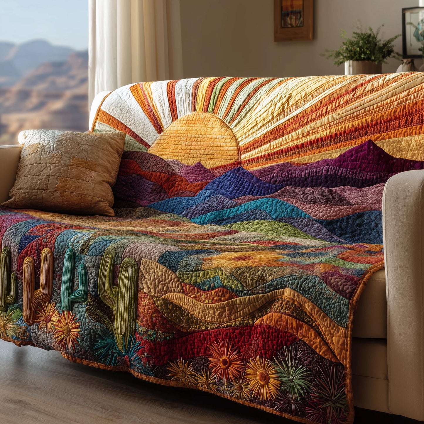 Golden Horizon Quilted Sofa Cover GFTOMA8404