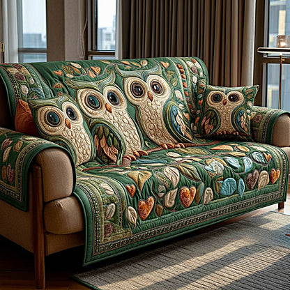 Twilight Owls Quilted Sofa Cover GFTOMA8433