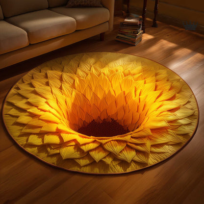 Golden Sunflower Quilted Round Mat GFTOMA8587