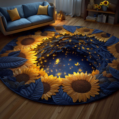 Golden Sunflower Quilted Round Mat GFTOMA8589