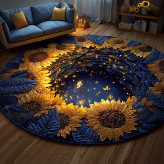 Golden Sunflower Quilted Round Mat GFTOMA8589