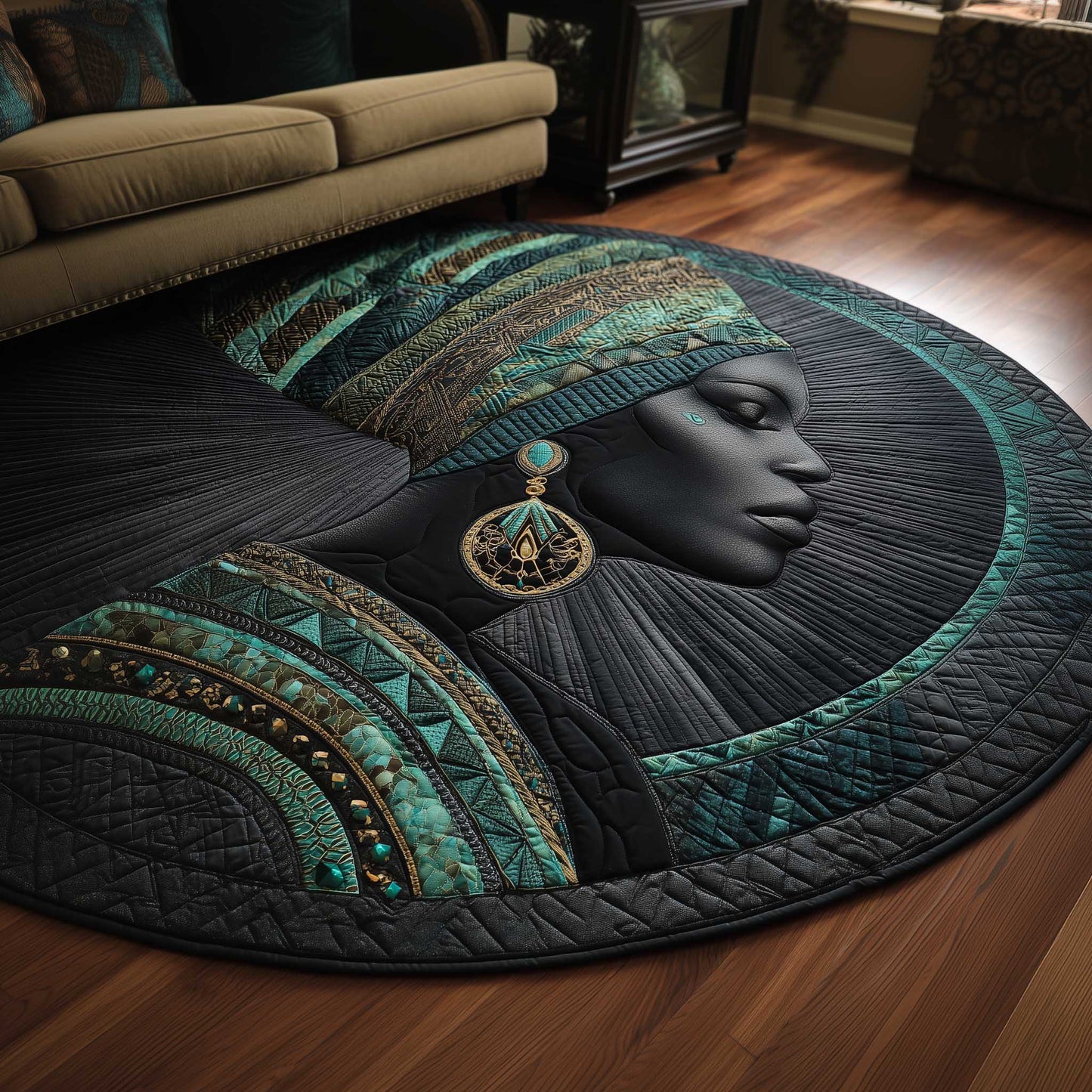 African Dream Quilted Round Mat GFTOMA8599