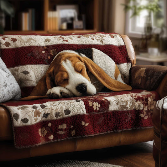 Basset Hounds Quilted Sofa Cover GFTOMA8616