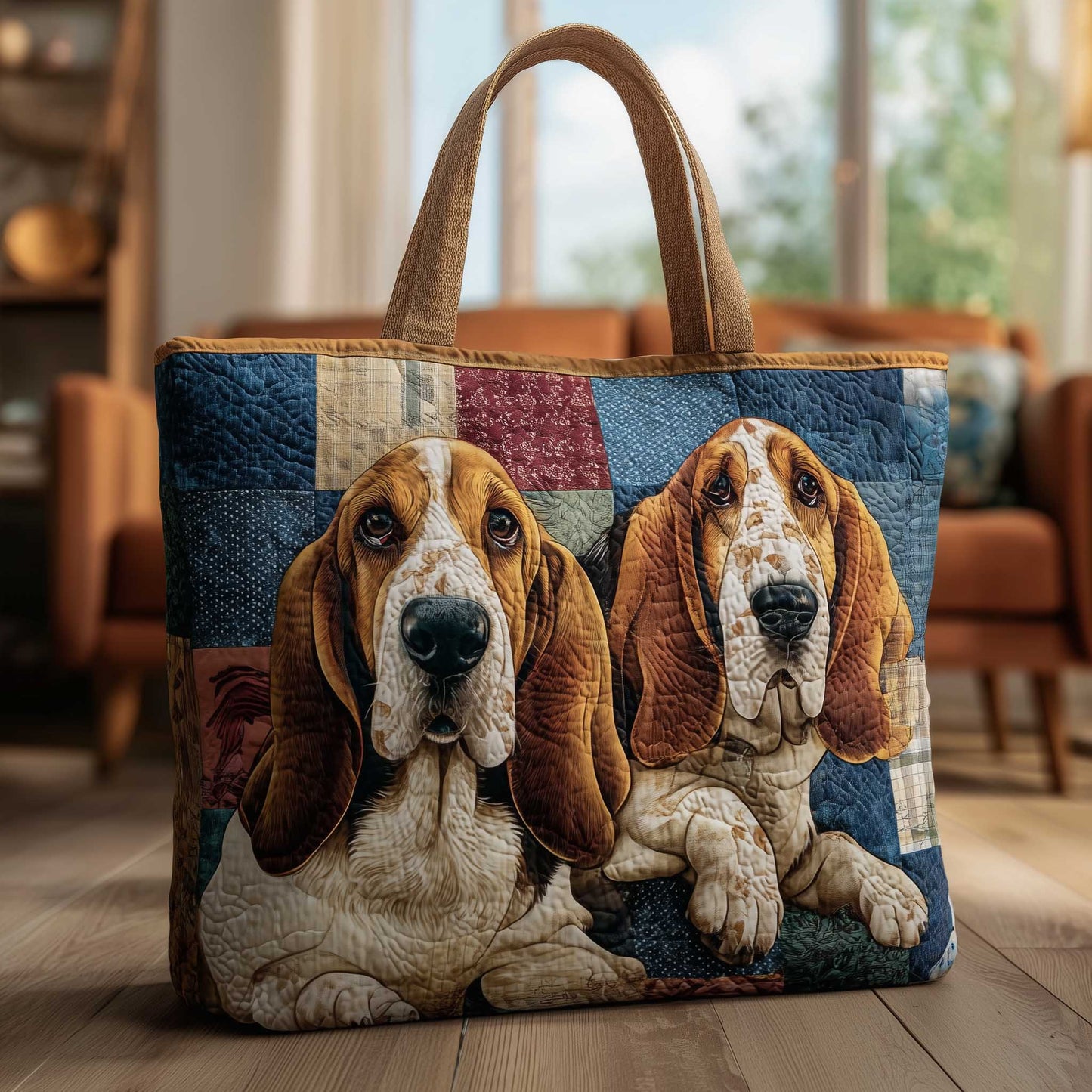 Basset Hounds Quilted Tote Bag GFTOMA8619