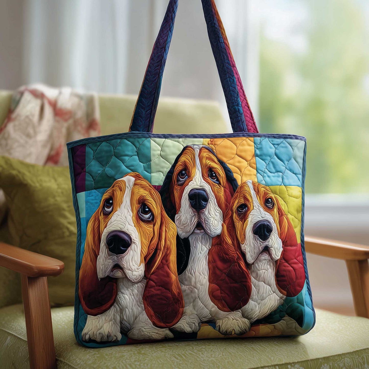 Basset Hounds Quilted Tote Bag GFTOMA8620