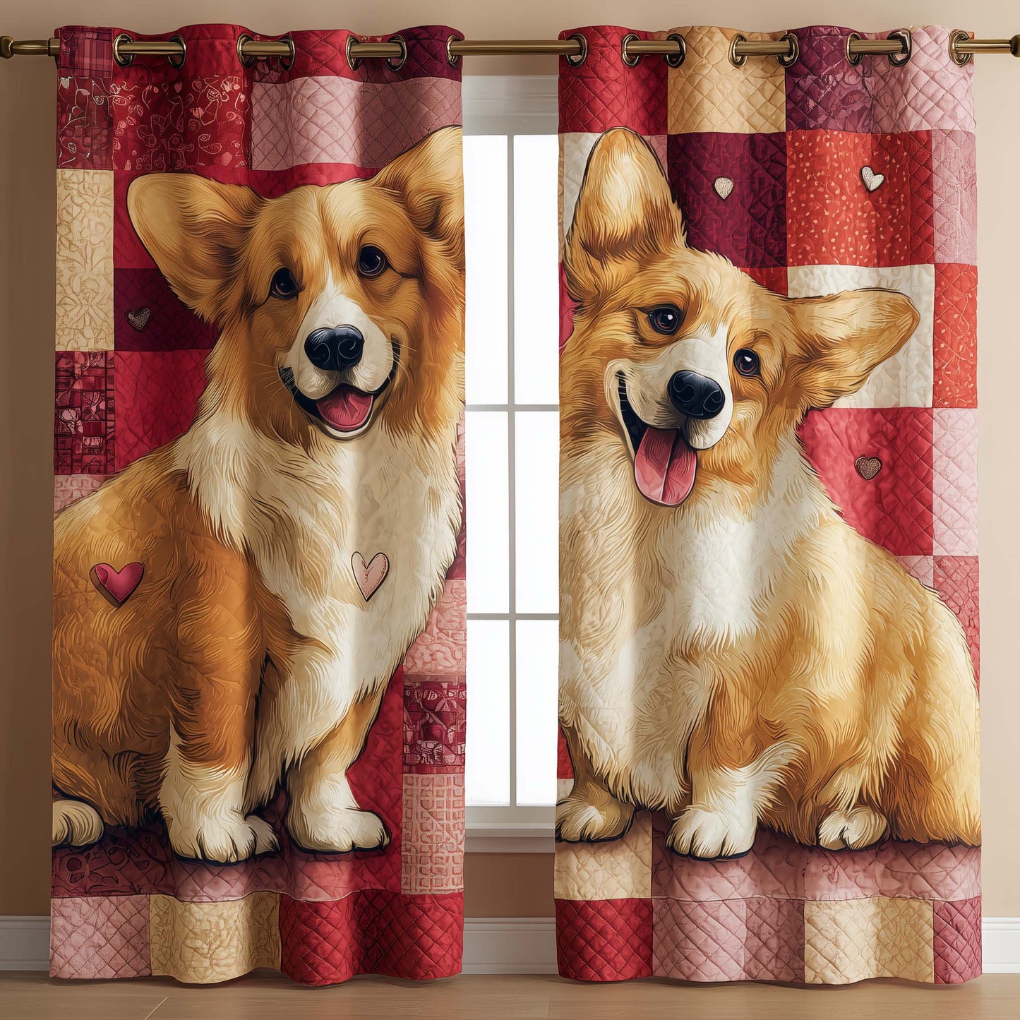 Pawfect Match Quilted Curtains GFTOMA8654