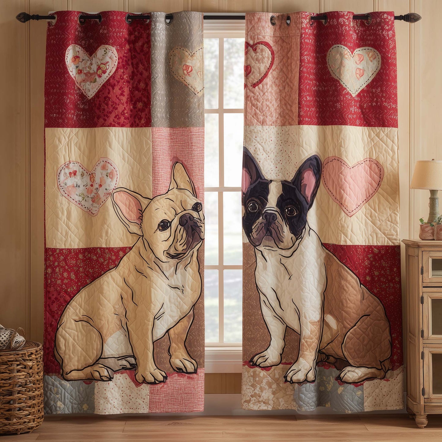 Puppy Love Quilted Curtains GFTOMA8657