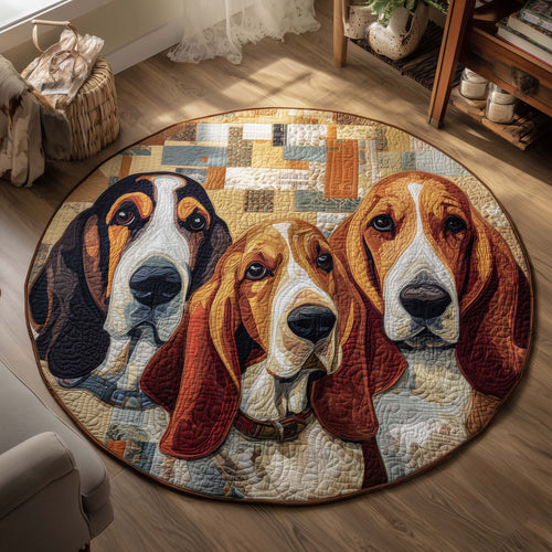 Basset Hounds Quilted Round Mat GFTOMA8658