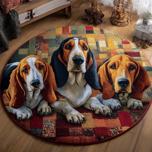 Basset Hounds Quilted Round Mat GFTOMA8661