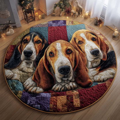 Basset Hounds Quilted Round Mat GFTOMA8662
