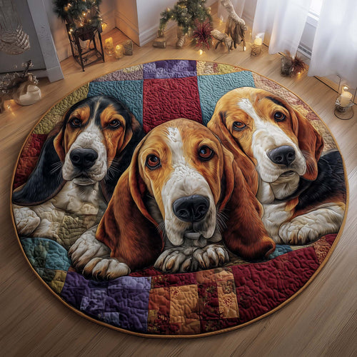 Basset Hounds Quilted Round Mat GFTOMA8662