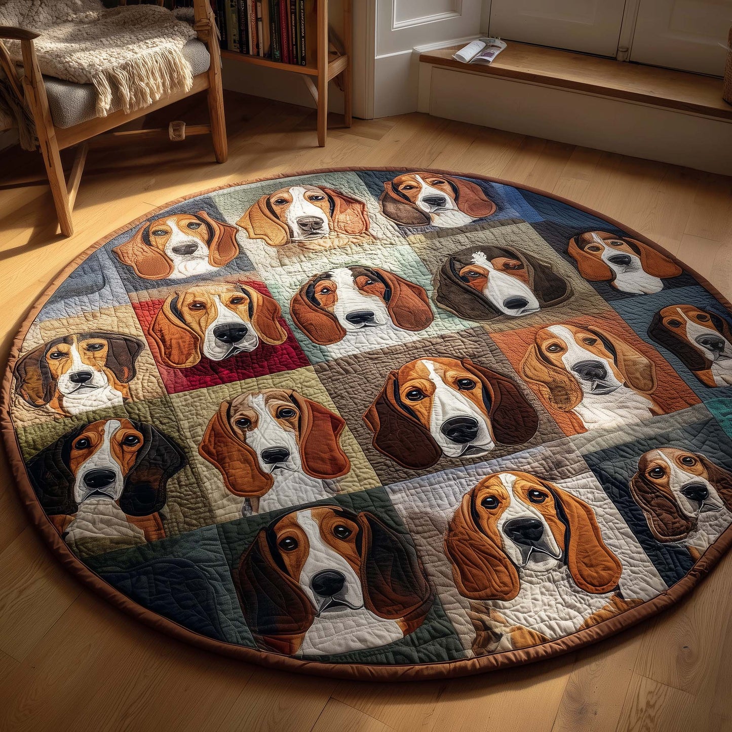 Basset Hounds Quilted Round Mat GFTOMA8663