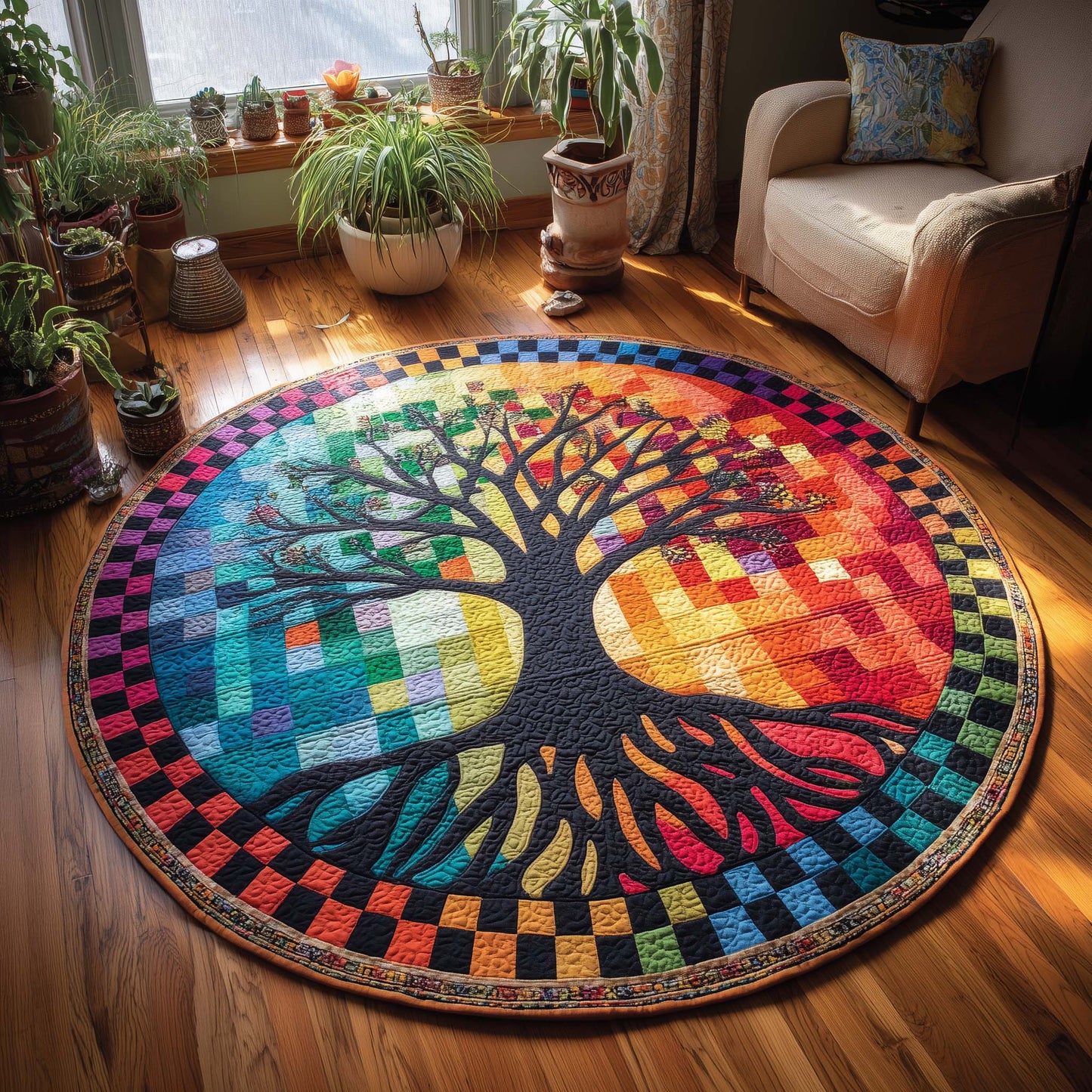 Eternal Roots Quilted Round Mat GFTOMA8668