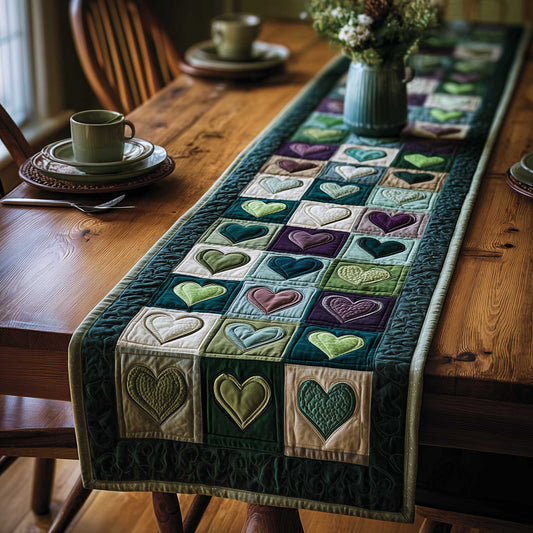 Emerald Heart Quilted Table Runner GFTOMA8750