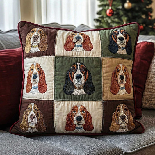 Basset Hounds Quilted Pillow Case GFTOMA8760