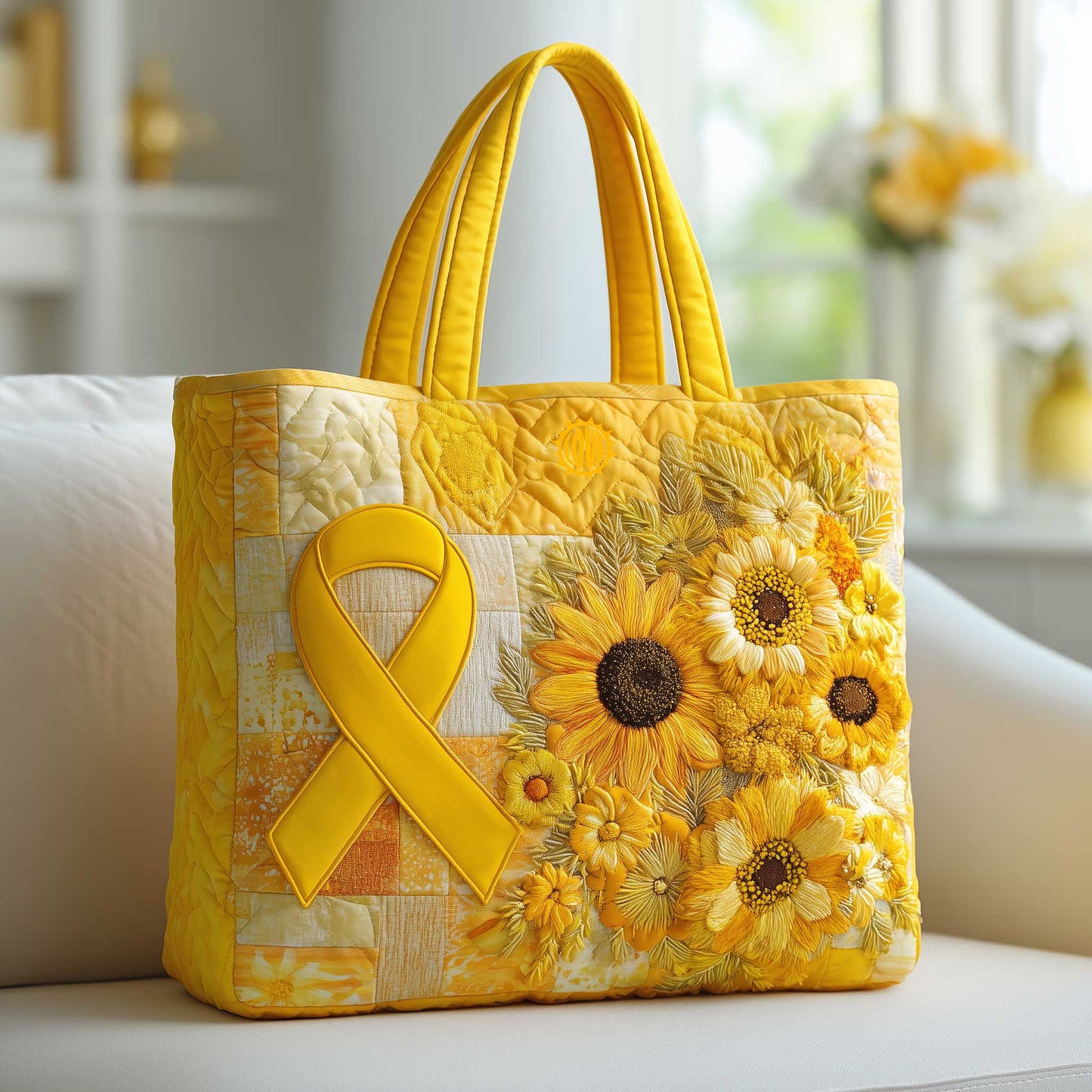 Ribbon of Hope Quilted Tote Bag GFTOMA8769