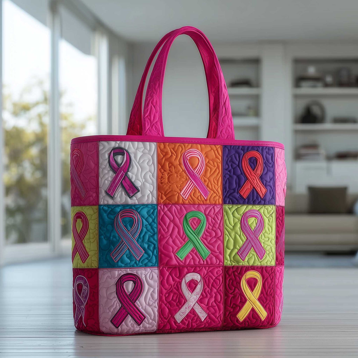 Ribbon of Hope Quilted Tote Bag GFTOMA8770