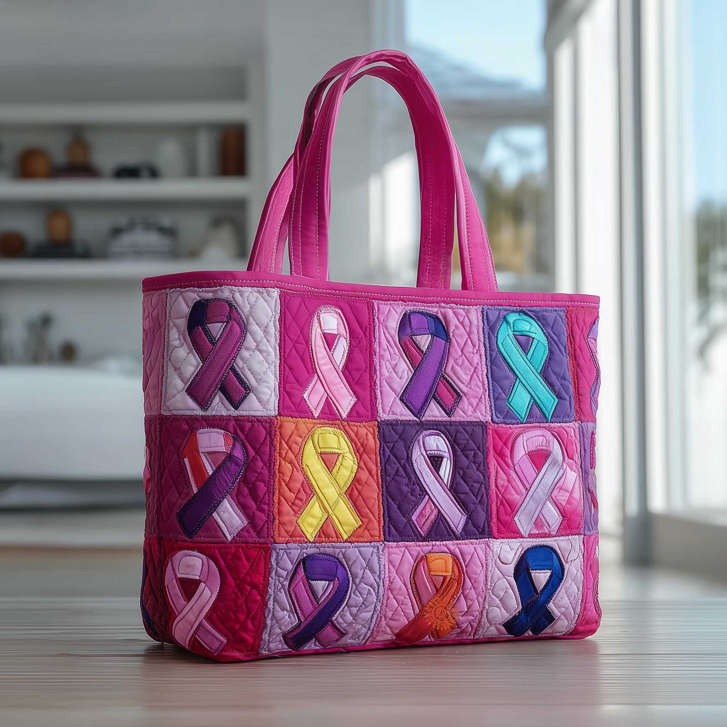 Ribbon of Hope Quilted Tote Bag GFTOMA8771