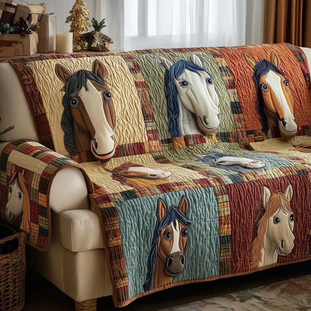 Horse Spirit Quilted Sofa Cover GFTOMA8786