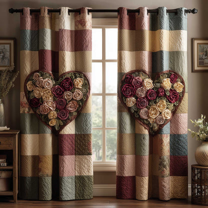 Floral Rose Quilted Curtains GFTOMA8803